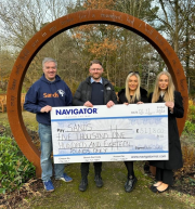 Navigator handed over a cheque to Paulo from Sands with Tom Smith, Hannah Salton and Olivia Withers (all of Navigator)